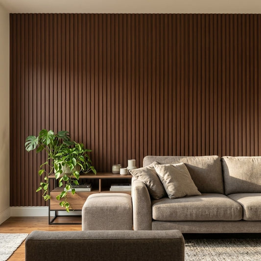 Imagen ilustrativa de Panel WPC Interior Cherry WPC07 instalado