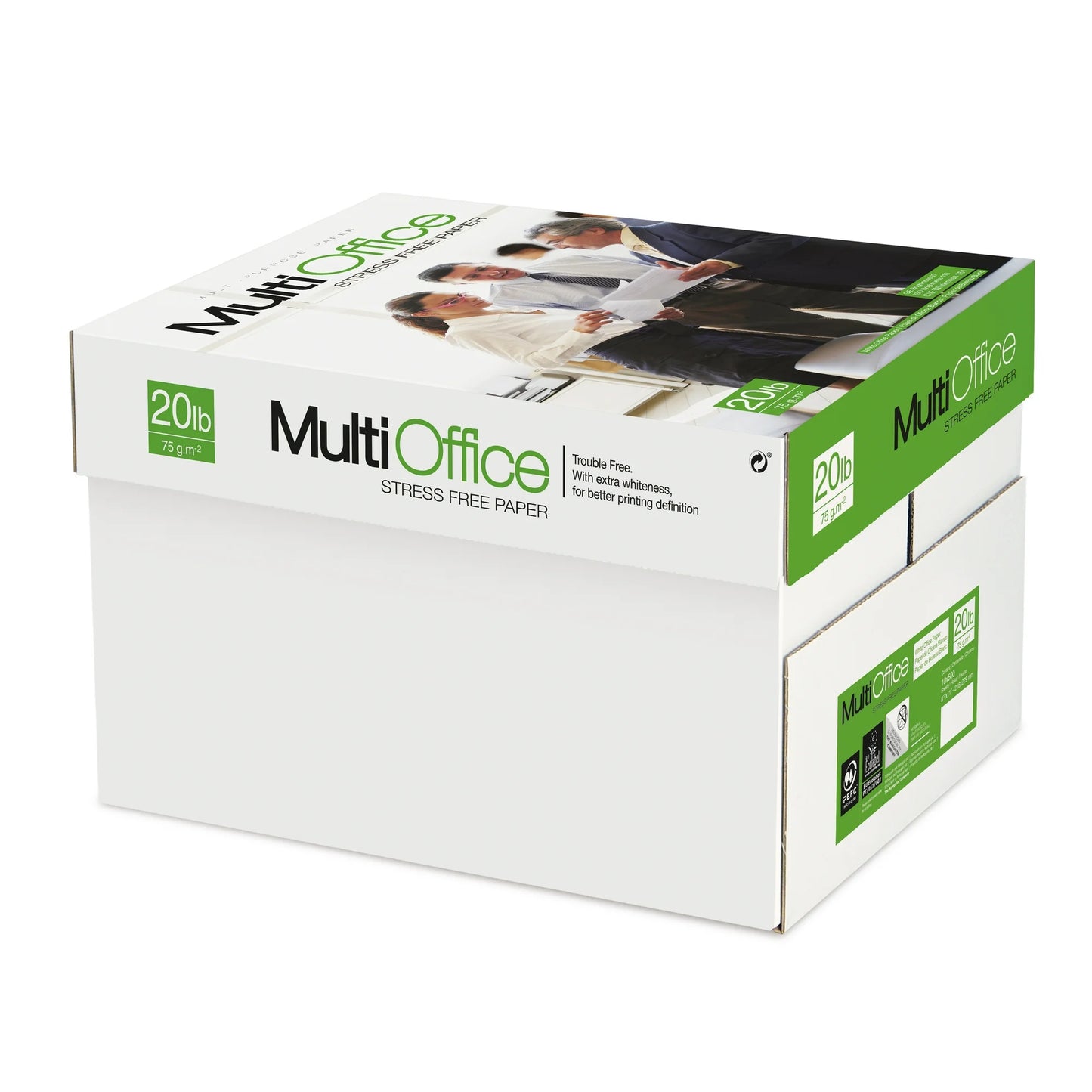 Caja de 10 resmas de papel bond Multi Office blanco carta 8.5×11 de 75 g/m²