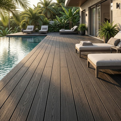 Imagen ilustrativa de Piso Deck Exterior WPC Grafito instalado