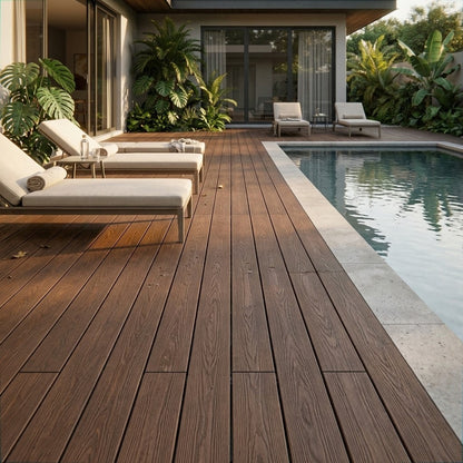 Imagen ilustrativa de Piso Deck Exterior WPC Nogal instalado