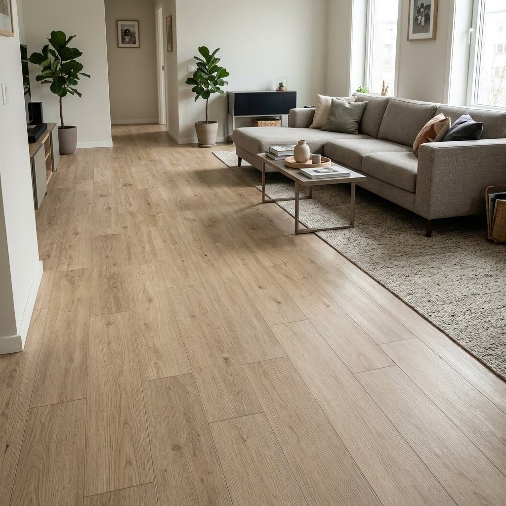 Imagen ilustrativa de Piso SPC Click Avellana S013 instalado