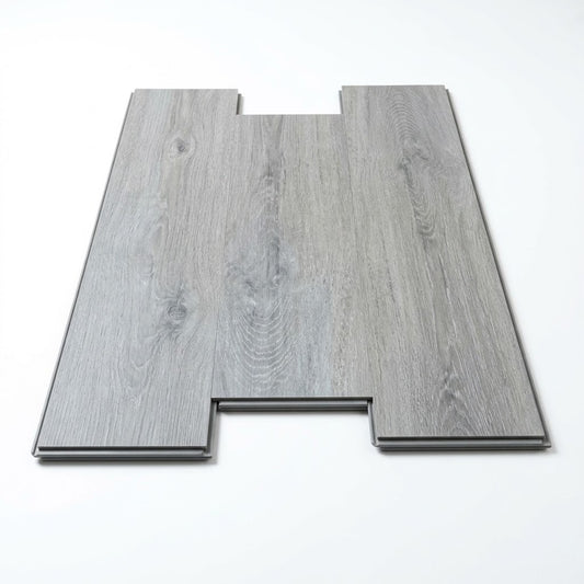 Imagen ilustrativa de Piso SPC Click Gris Cenizo S011, producto sobre fondo blanco