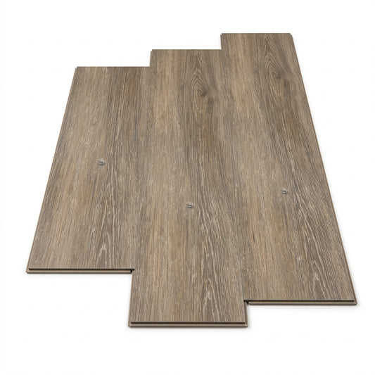 Imagen ilustrativa de Piso SPC Click Madera Teka S012, producto sobre fondo blanco