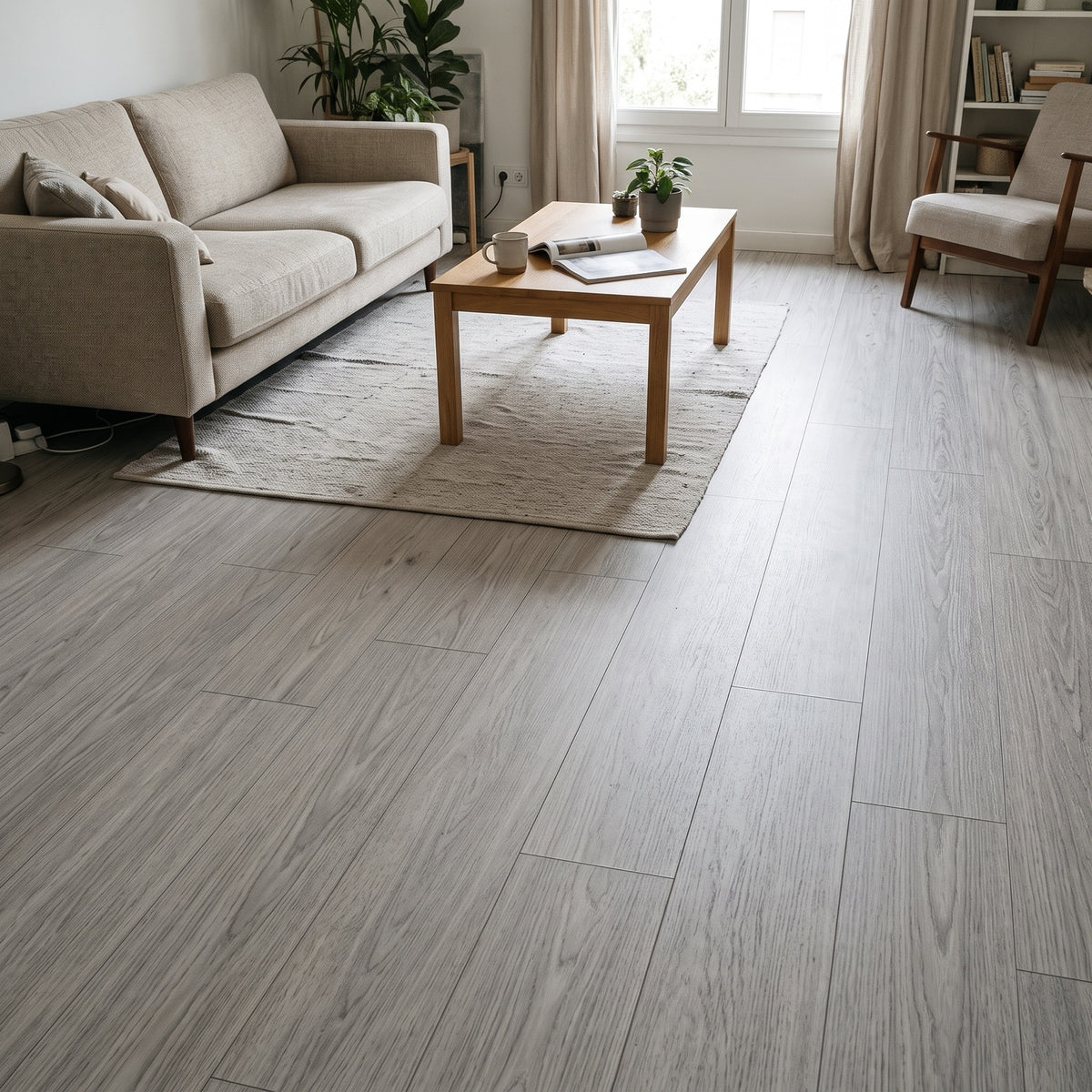 Imagen ilustrativa de Piso SPC Click Roble Claro S010 instalado