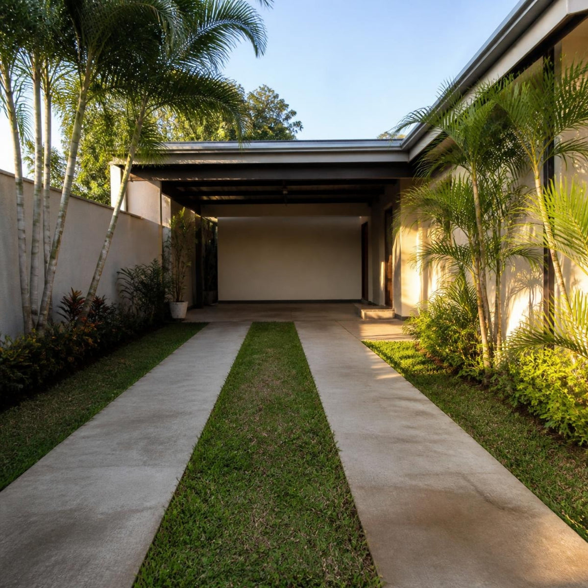 Plancha de rodaje de concreto 40x60x9 cm — cochera de una vivienda