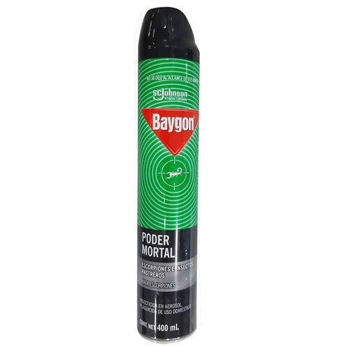 INSECTICIDA AEROSOL PARA ELIMINAR INSECTOS RASTREROS 400 ML BAYGON PODER MORTAL