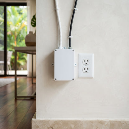 Aplicación típica: protector de pared junto al tomacorriente de un aire acondicionado