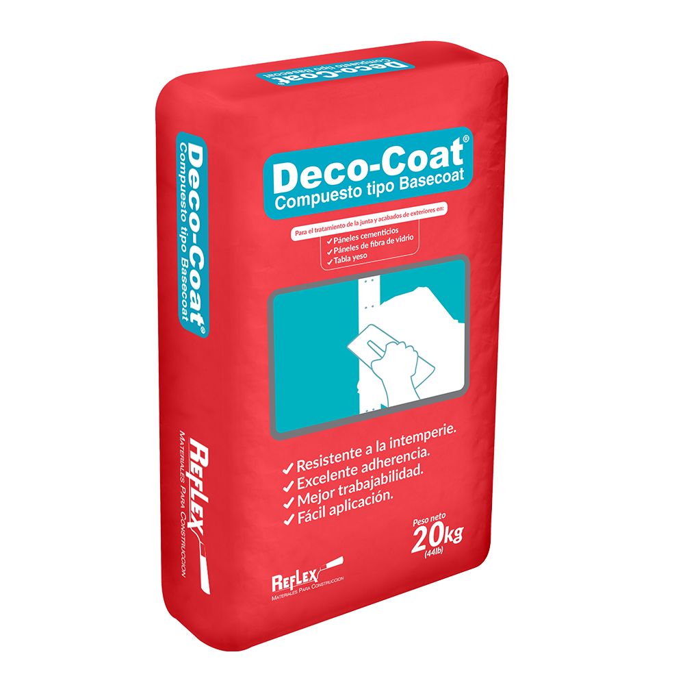 Basecoat DecoCoat Reflex 20 kg — saco sobre fondo blanco