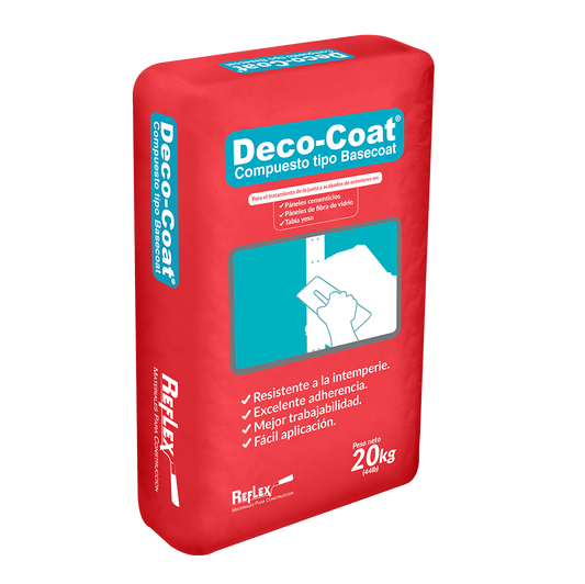Basecoat DecoCoat Reflex 20 kg — saco sobre fondo blanco