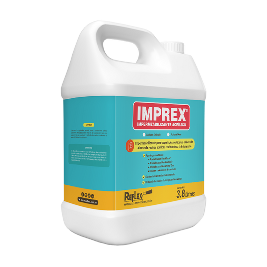 Impermeabilizante Imprex Mate Reflex 3.8 L — envase sobre fondo blanco