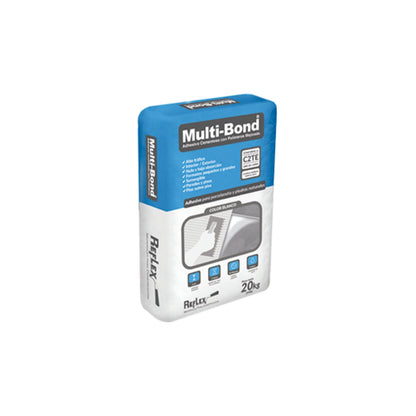 Pegamento Multi-Bond Blanco C2TE 20 kg — saco sobre fondo blanco