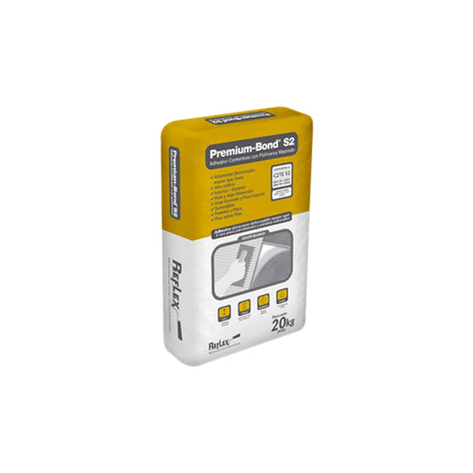 Adhesivo deformable Premium-Bond S2 20 kg — saco sobre fondo blanco