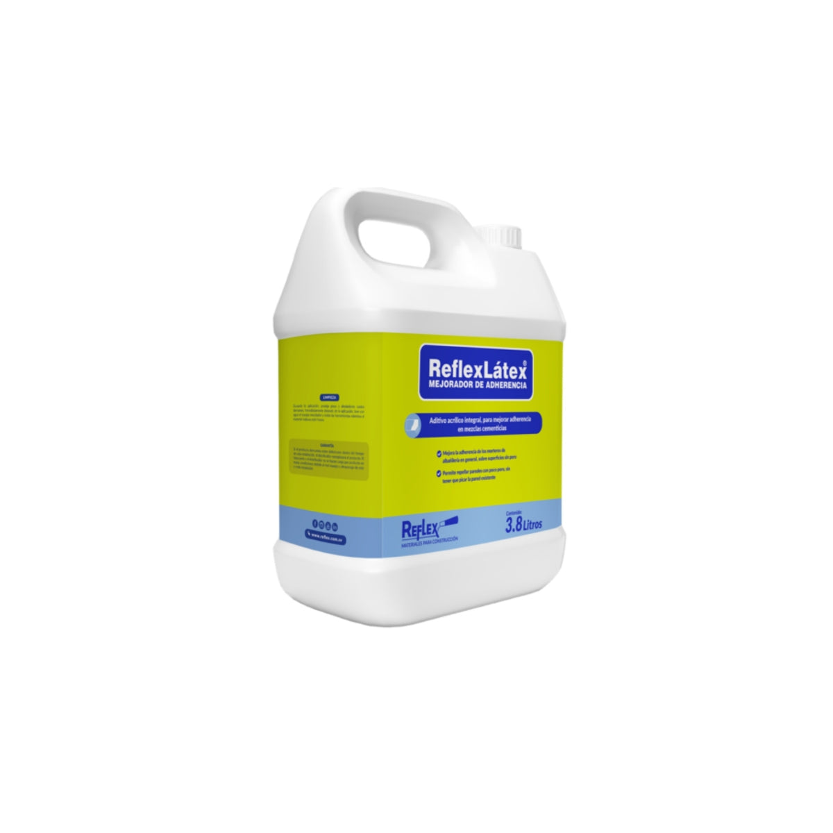 Aditivo adherente ReflexLátex Reflex 3.8 L — envase sobre fondo blanco