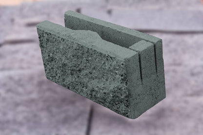 Solera de bloque 10x20x40 cm — foto de referencia del fabricante (línea de fachada, gris)