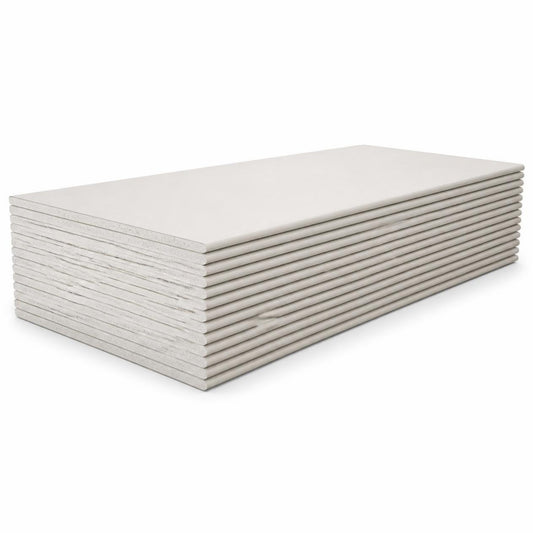 Tablayeso Regular 1/2" (12.7 mm) 4 x 8 pies — láminas apiladas sobre fondo blanco